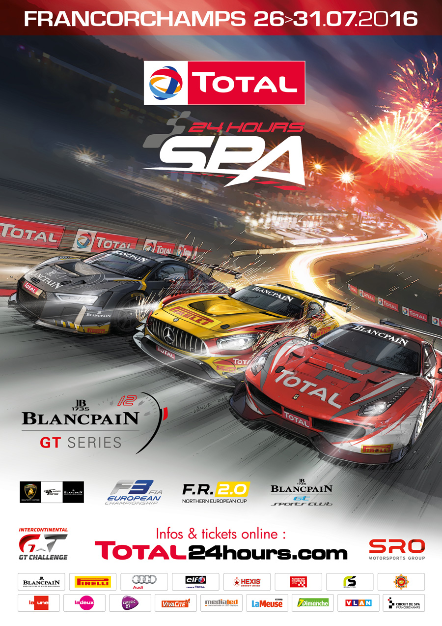 2016 Total 24 Hours Of Spa Poster Unveiled CrowdStrike 24 Hours Of Spa