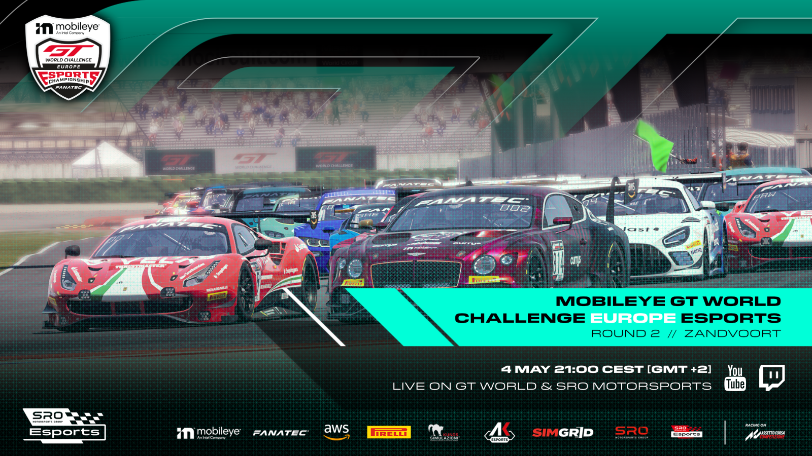 ESPORTS: Mobileye GT World Challenge Europe Esports resumes battle with Zandvoort night race