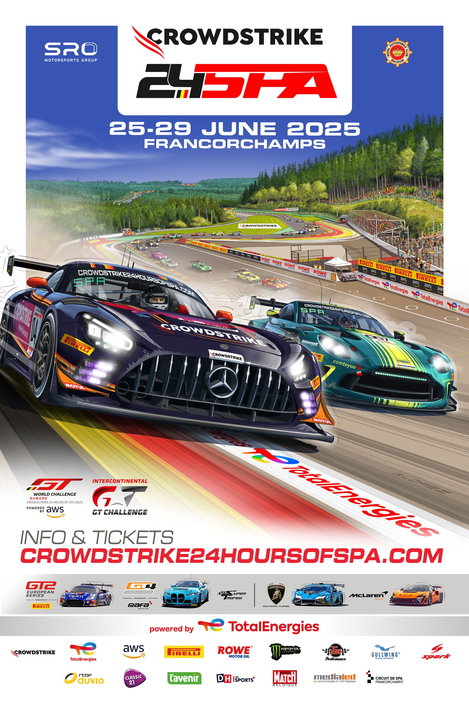 First of four collector’s edition posters revealed for 2025 CrowdStrike 24 Hours of Spa