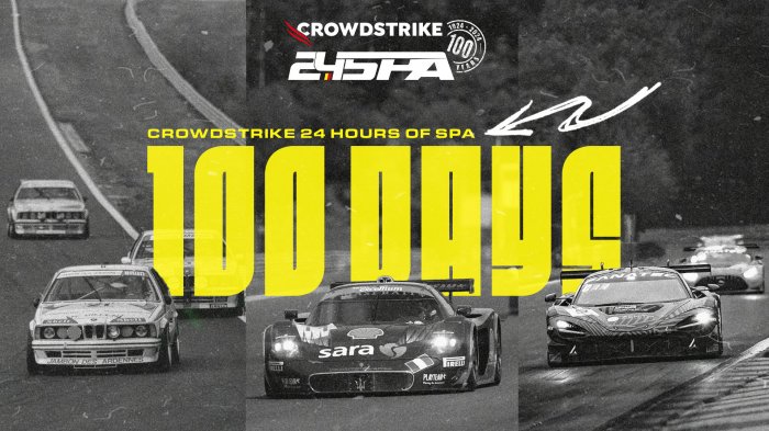 100 days until the CrowdStrike 24 Hours of Spa celebrates 100 years