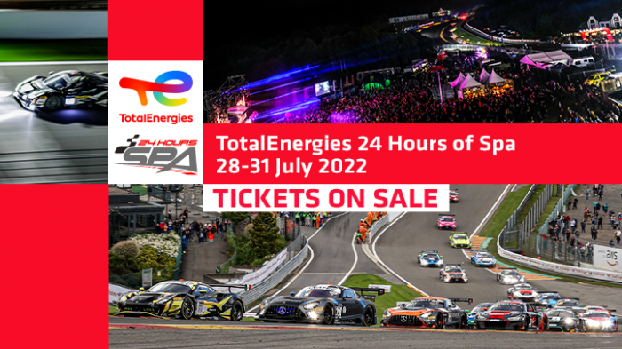 Tickets now on sale for 2022 TotalEnergies 24 Hours of Spa