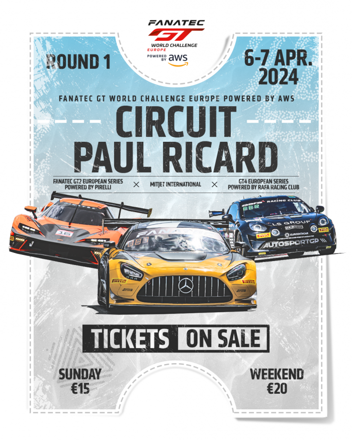 Tickets on sale for SRO Motorsports Group’s European season launch at Circuit Paul Ricard